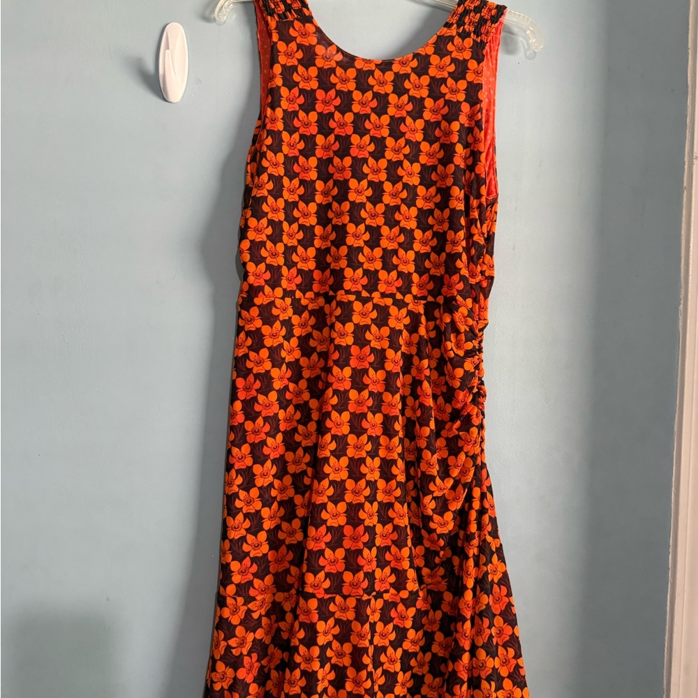 CAbi Orange and Black Floral Midi Dress - Picture 6 of 16